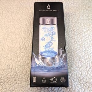 Hydrogen Water Bottle w Hydrogen Water Generator - Glass 420mL USB Type C-NEW